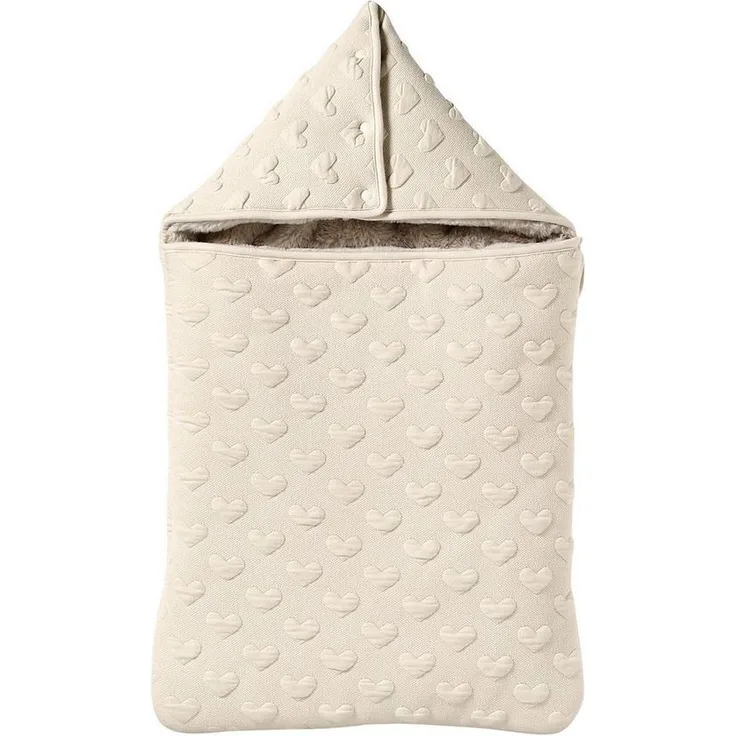 vertbaudet Fußsack Warmer Baby Ausfahrsack mit Jacquard-Herzen