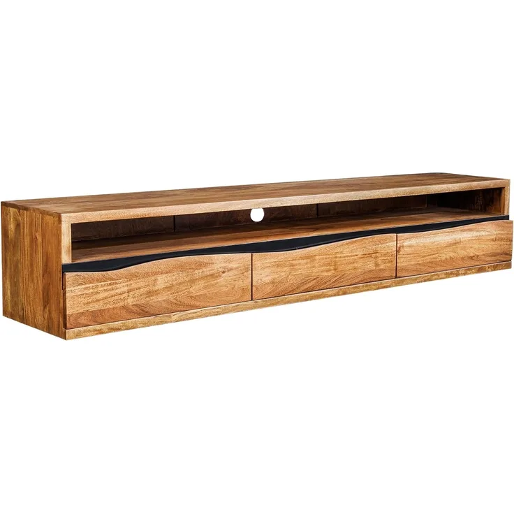 riess-ambiente Lowboard MAMMUT 160cm honey finish (braun) (Einzelartikel, 1 St), Wohnzimmer · Massivholz · Metall · Stauraum · Industrial · hängend