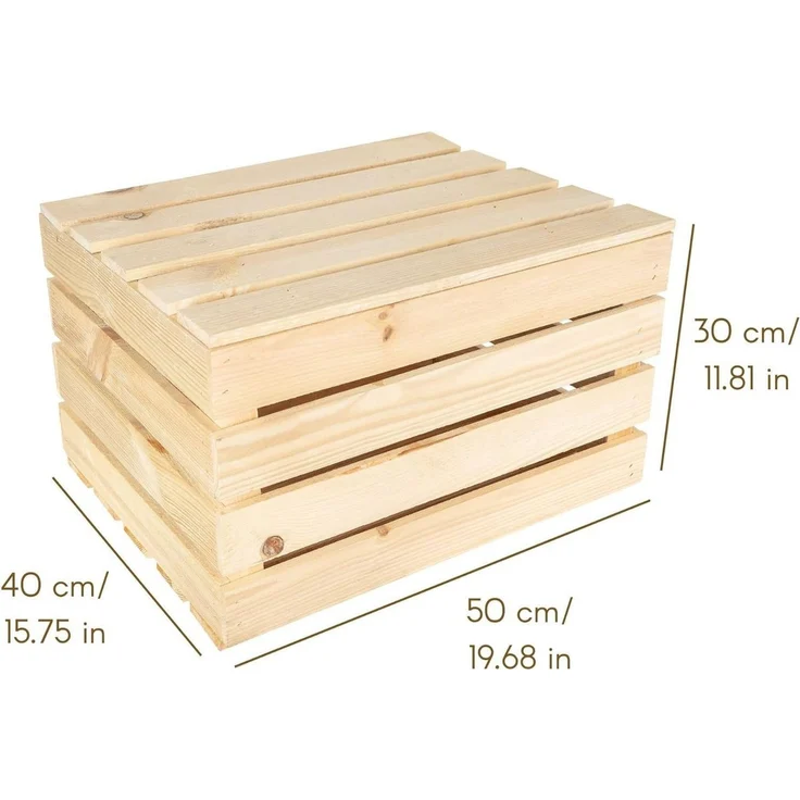 Creative Deco Aufbewahrungsbox Holztruhe Holzkiste mit Deckel Spielzeugkiste Holzbox, mit Scharnieren – Bild 2