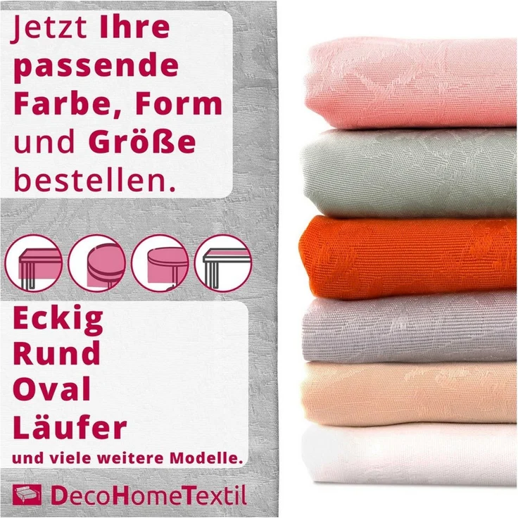 DecoHomeTextil Heimtextilmanufaktur Tischdecke Harmony hochwertig pflegeleicht mit Saumrand – Bild 2