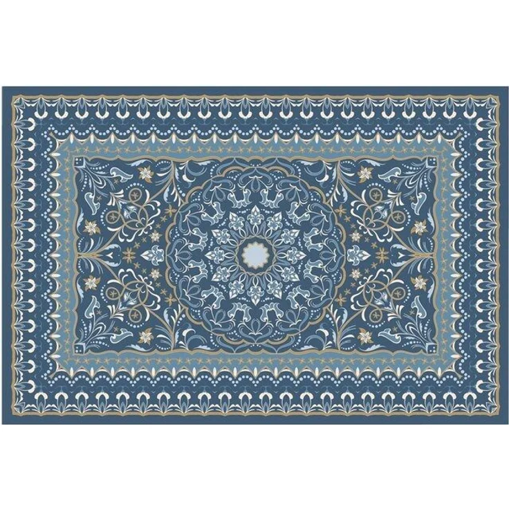 matches21 HOME & HOBBY Fußmatte Türmatte Vintage Floral blau in 40x60 cm als Fussabtreter, rechteckig, Höhe: 5 mm, Rutschfester Türvorleger für innen als waschbare Schmutzfangmatte – Bild 3