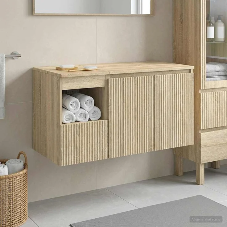 vidaXL Badezimmerschrank-Set 2 stk. Sonoma-Eiche 92,5 x 44,5 x 50 cm 3404116 – Bild 1
