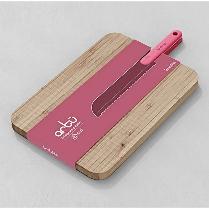 Trebonn Artu Schneidbrett Bambus 43x24 cm & Brotmesser – Bild 7