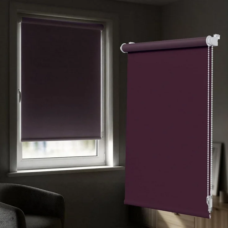 Verdunklungsrollo Klemmfix Tenebra Verdunkelungsrollo, 45 x 160 cm, lila-aubergine, Victoria M, blickdicht, ohne Bohren, in Führungsschienen, Klemmfix, Verdunkelung, Mit Magnet. energiesparend – Bild 2