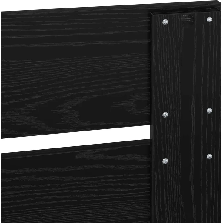 vidaXL Bettrahmen Schwarz 135 x 190 cm Massives Kiefernholz 3411424 – Bild 10