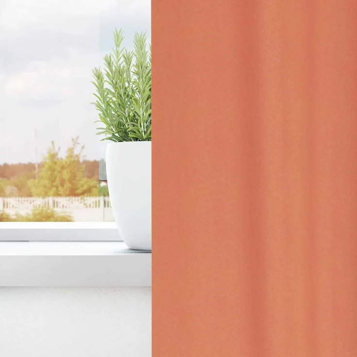 vidaXL Verdunkelungs-Vorhänge mit Ringen 2 stk. Terrakotta Polyester 4107526 – Bild 3