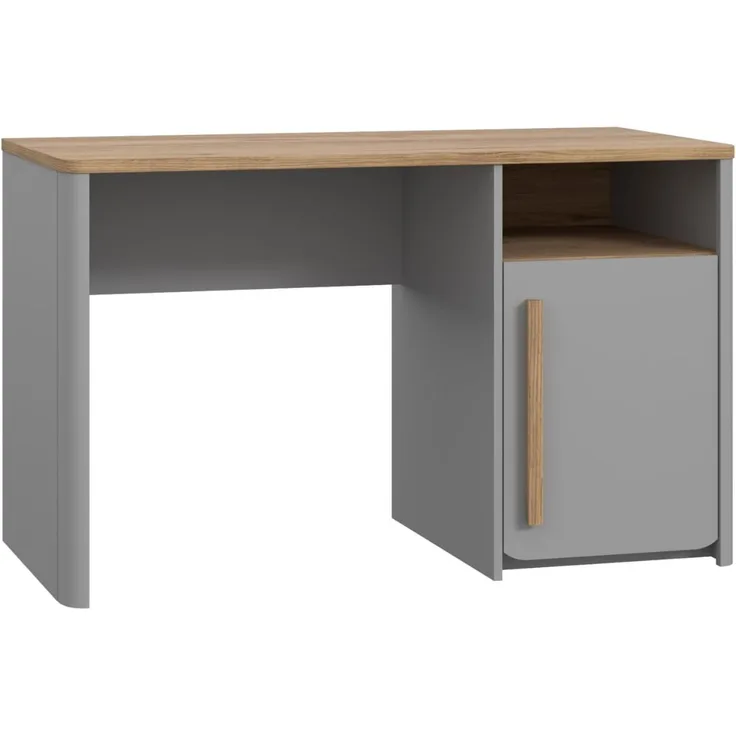 FORTE Surfinio Schreibtisch, Holzwerkstoff, Grau/Braun, 120 x 73,5 x 58,7 cm