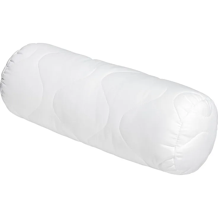sleepling 190019 Komfort 100 Nackenrolle, Zierkissen, Sofakissen, Ökotex, waschbar bis 60 Grad, Made in EU, Füllmengengarantie, Größengarantie, 15x40 cm, weiß