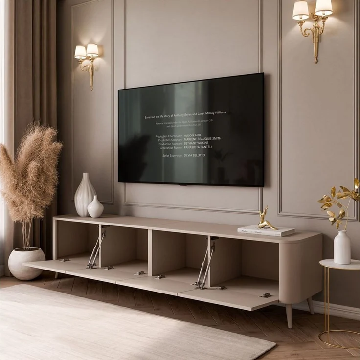 Lookway TV-Schrank CELESTE PUSH OPEN mit Beleuchtung auf Füßen (2x TV-Schrank mit LED Beleuchtung) 200x40x46,5 cm – Bild 4