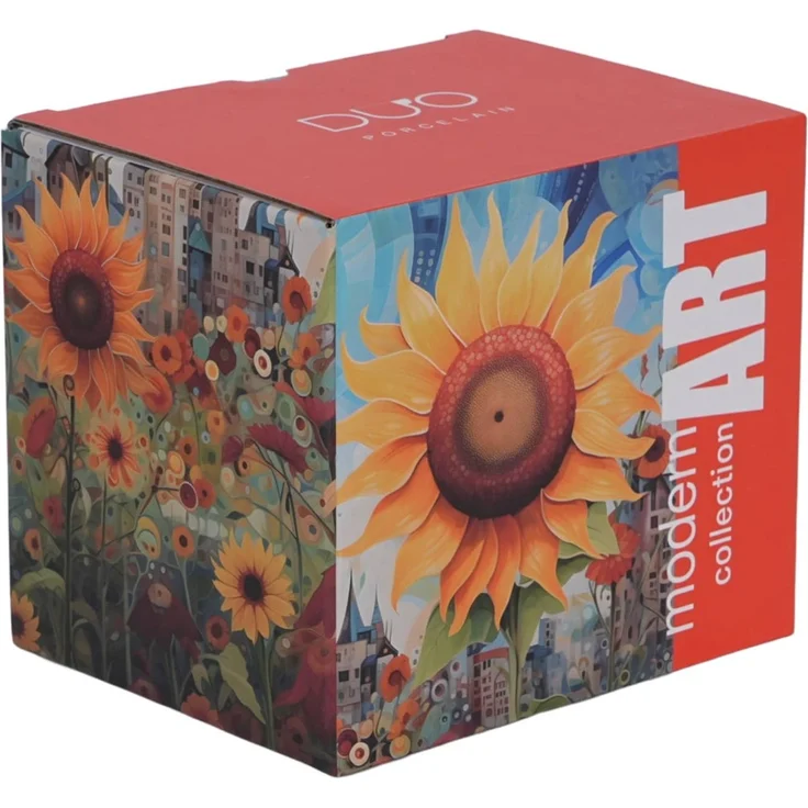 DUO Becher 450 ml MODERN SUNFLOWER New Bone China Porzellan – Bild 5