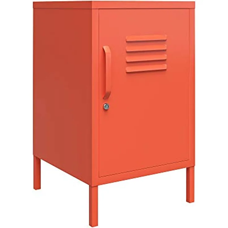 DHP Furniture Dorel Home Schließfach, Beistelltisch, Metall, Orange, Einheitsgröße