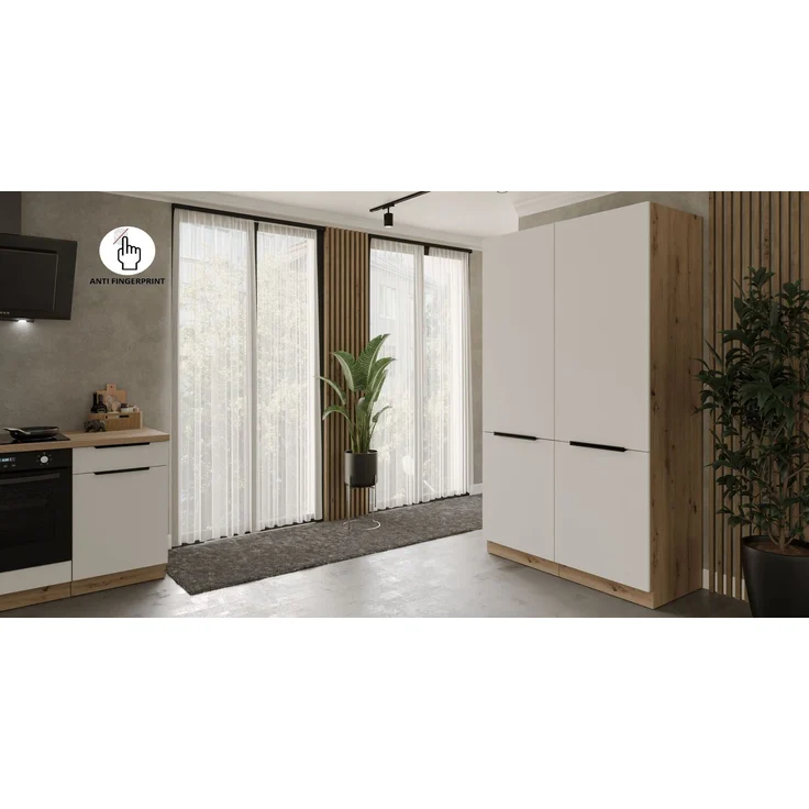 Winkelküche ARIA K-AR ECKE 1 - 215 x 220 + 120 cm Anti Fingerprint Küchenzeile Küchenblock Singleküche Einbauküche Küche Eckküche – Bild 4