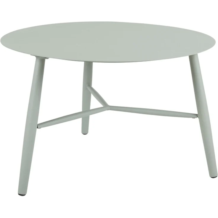 Gartencouchtisch Vannes aus Aluminium, modern rund, hellgrün, Ø 75 cm, pflegeleicht