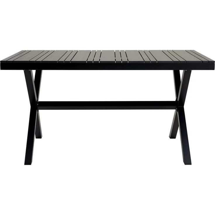 IDIMEX Gartentisch ISOLA, Terrassentisch wetterfest 150x90 cm Holzoptik Outdoor Tisch schwarz