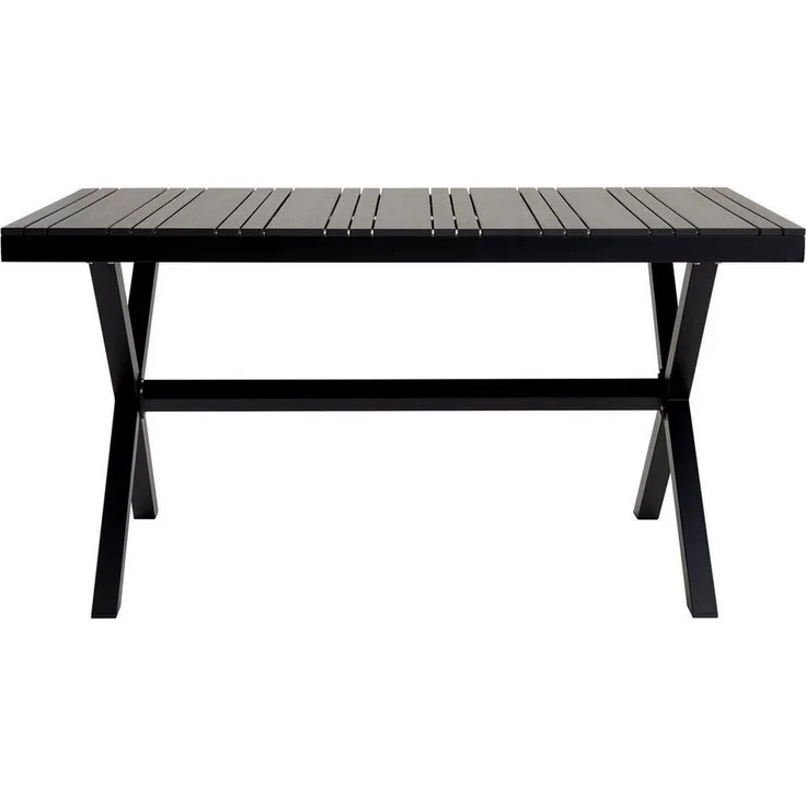 IDIMEX Gartentisch ISOLA, Terrassentisch wetterfest 150x90 cm Holzoptik Outdoor Tisch schwarz