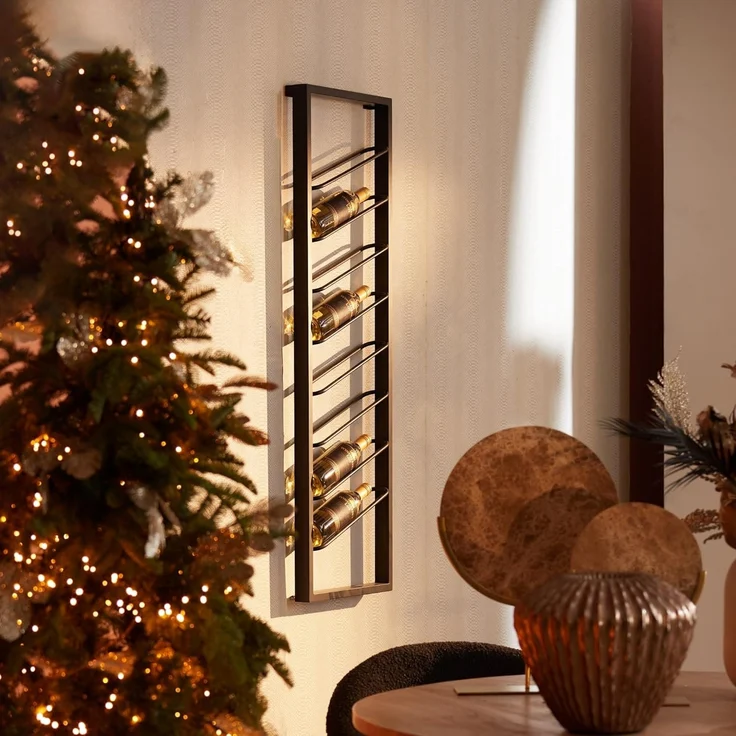 Light & Living Weinregal Weinregal Amore - Schwarz - 8 Flaschen – Bild 5