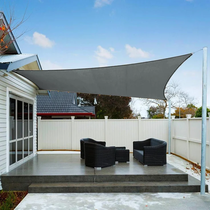 AXT SHADE Sonnensegel Wasserdicht Rechteckig 2x3 m Wetterschutz Sonnenschutz PES Polyester mit UV Schutz für Terrasse Balkon Garten-Grau Anthrazit(Wir Machen Sondergrößen) – Bild 1