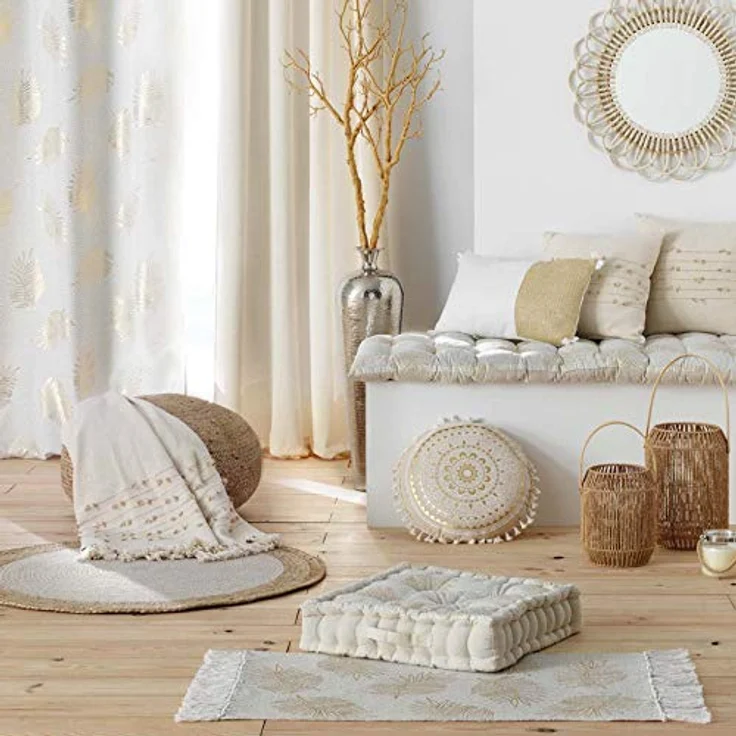 U10 Dekokissen SUNNY - Diele & Esszimmer & Wohnzimmer & Küche & Schlafzimmer Dekokissen in Weiss/gold – Bild 3