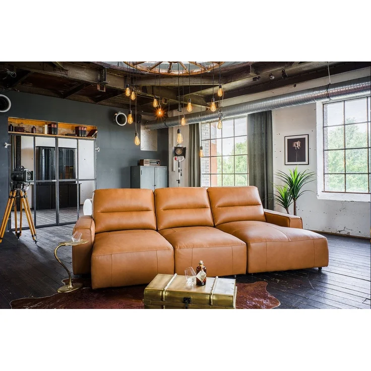 KAWOLA Big-Sofa DORI, Couch Leder motorischer Sitzvorzug verschiedene Farben 288x164 cm – Bild 3