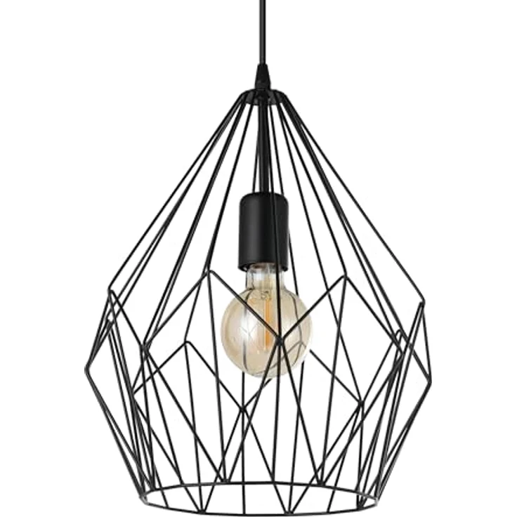 Eglo 49257 Hängeleuchte CARLTON CARLTON Stahl schwarz E27 1X40W H:110cm Ø31cm dimmbar – Bild 6