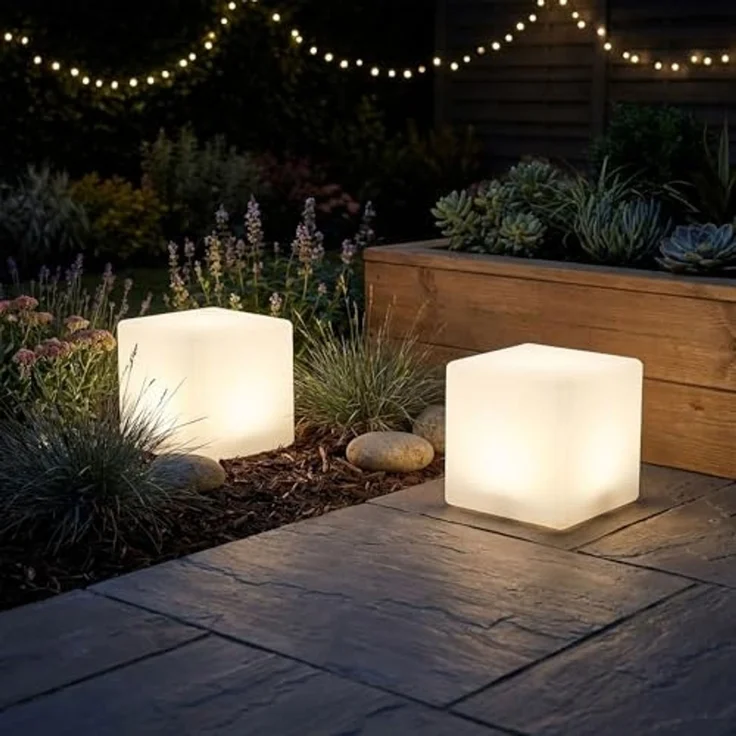 LED Solarleuchte, Würfel, LxH 20x20 cm – Bild 4