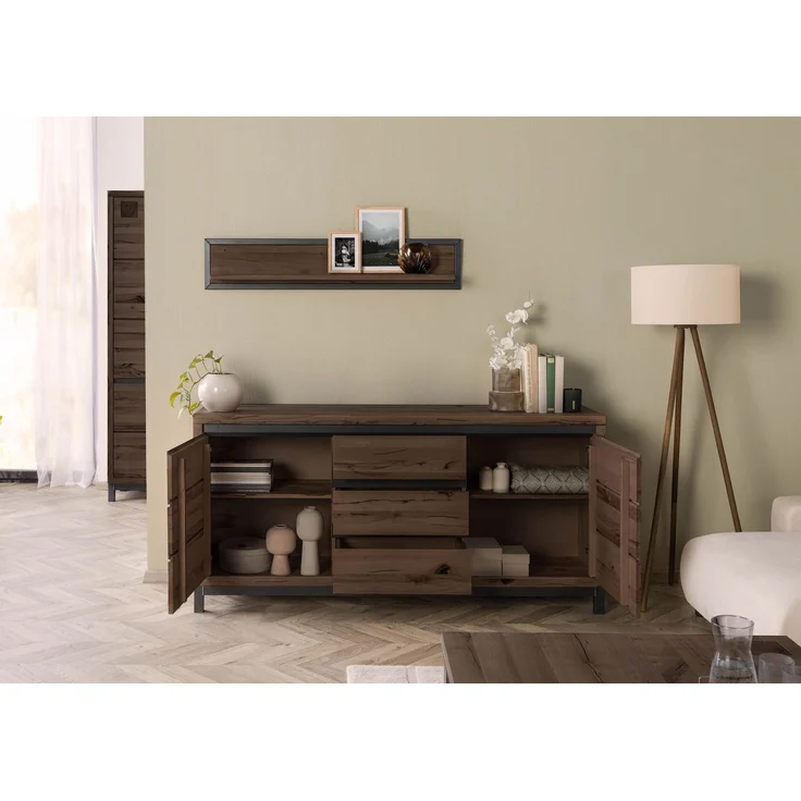 Sideboard Kernbuche 175x45x85 tabacco braun geölt VILLANDERS #209 – Bild 4