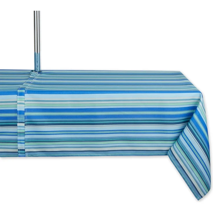 DII Tisch-Kollektion für drinnen und draußen, Flanell-Unterseite, gestreift, 60 x 84 cm, mit Reißverschluss, Blue Ocean – Bild 1