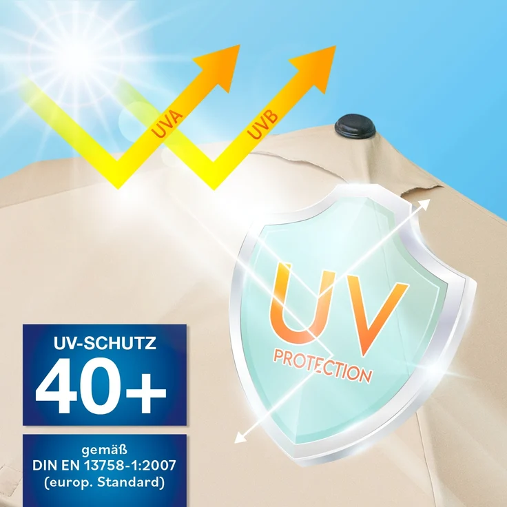 EASYmaxx Sonnenschirm rechteckig, 230 x 140 cm für Balkon und Terasse, mit praktischer Handkurbel & Sonnenschutz UV-Schutz 40+ – Bild 4