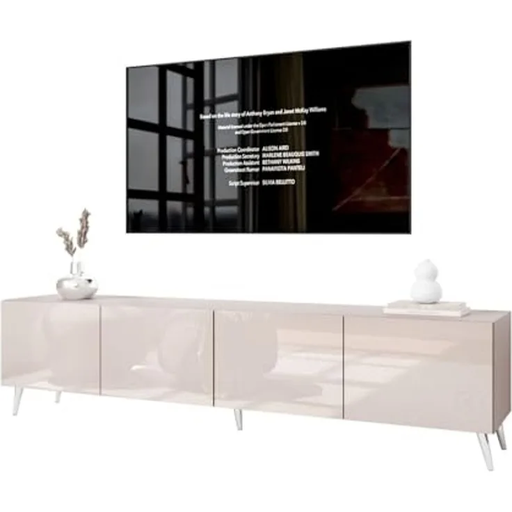 Lookway TV-Schrank COLGANTE 200 Kaschmir Hochglanz mit Metallbeinen (2x TV- Schrank) Breite: 200 cm