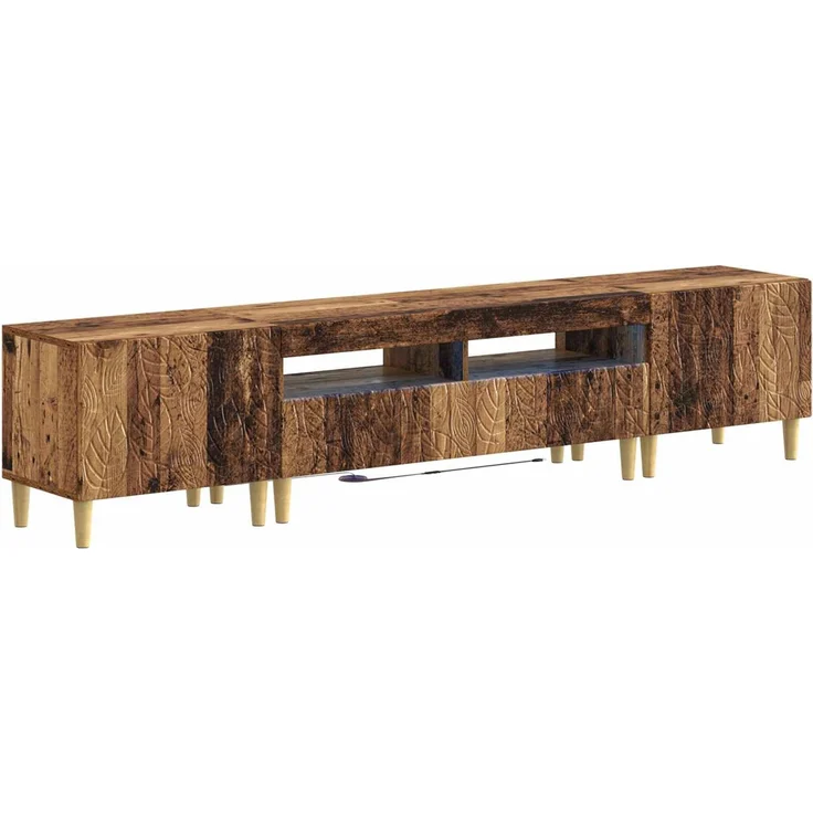 vidaXL 3-teiliges LED TV Regal DELFT Altholz Holzwerkstoff 3416768 – Bild 2