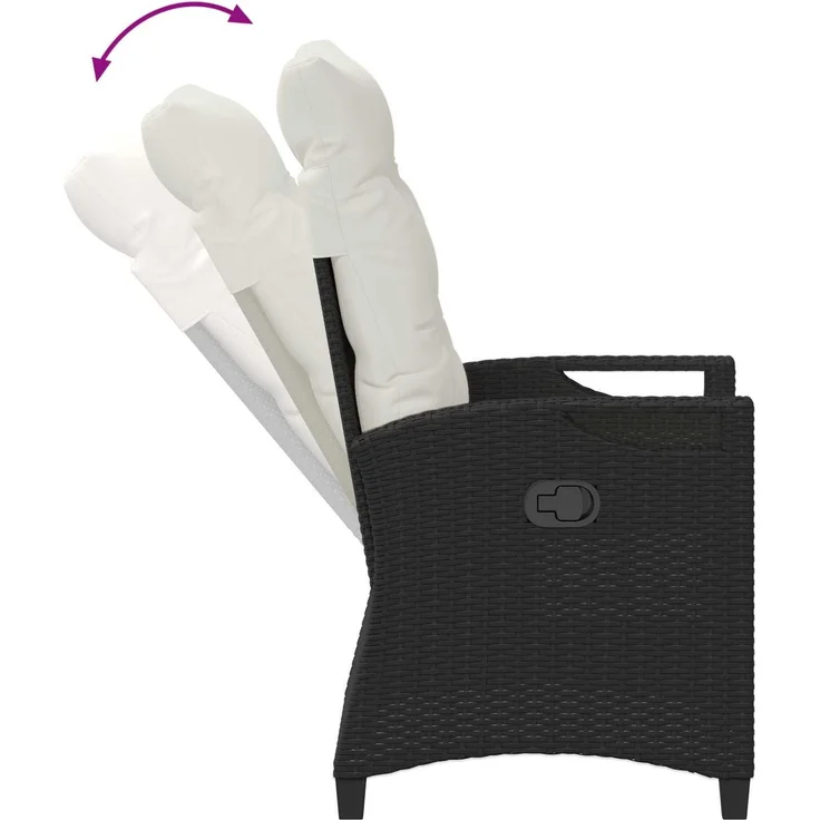 vidaXL Gartenstuhl 2 pcs Schwarz und Creme 56 x 60 x 112 cm 42026830 – Bild 9