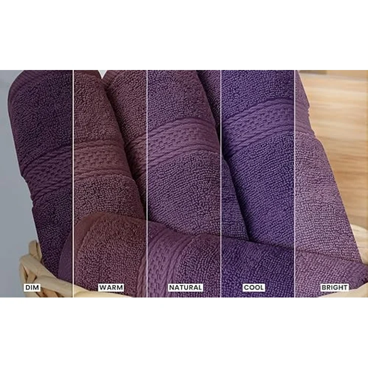 Utopia Towels - 8 teilig Handtücher Set aus Baumwolle mit Aufhänger - 2 Badetuch, 2 Handtücher und 4 Washclappen - (Pflaume) – Bild 9