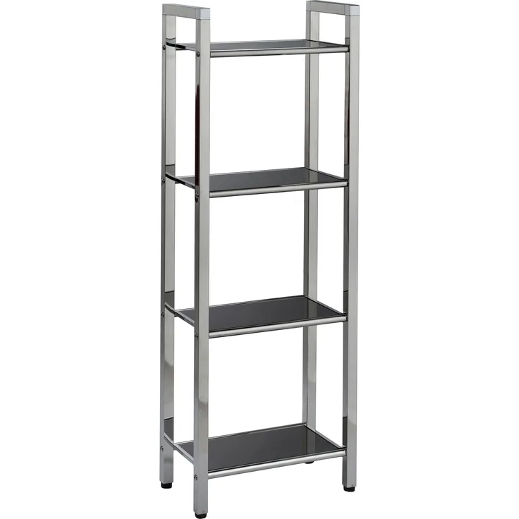 Badregal LINDA BHT 30.50x87x17.10 cm schwarz Badezimmer-Regal Duschregal