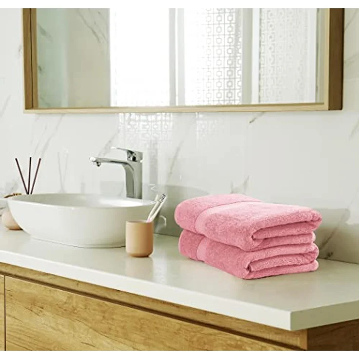 Utopia Towels 8-teiliges Premium-Handtuch-Set, 2 Badetücher, 2 Handtücher und 4 Waschlappen, 600 g/m², 100% ringgesponnene Baumwolle, Fitnessstudio, Hotel und Spa (Altrosa) – Bild 7
