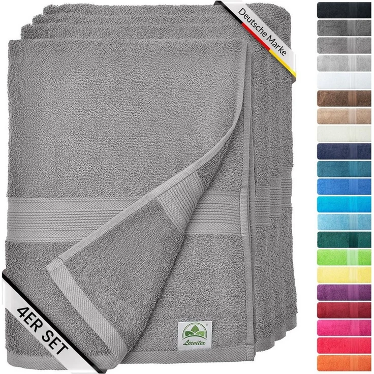 leevitex® Handtücher 4er-Set, 50 × 100 cm, aus 100% Baumwolle, Frottee (Set, 4-St), OEKO-TEX® STANDARD 100 zertifiziert und hochwertig verarbeitet – Bild 1