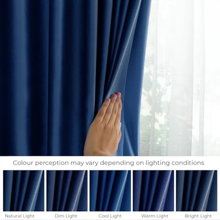 Restilo Gardine Gardine Multifunktionsband Kräuselband Vorhang Verdunkelnd Samt Textil (1 St), Kräuselband, verdunkelnd, Samt Textilien, mit Raffhalter – Bild 6