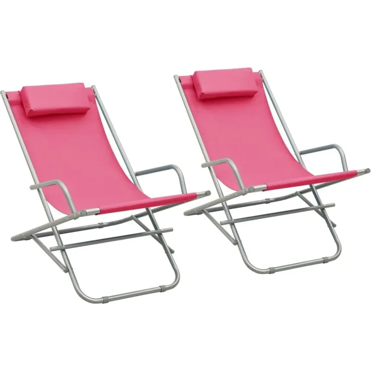 vidaXL Schaukelstühle 2 Stk. Stahl Rosa 310341
