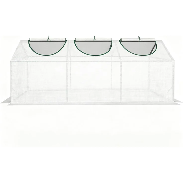 Wohnora-Robustes Pflanzenhaus mit stabiler Rahmenkonstruktion für Wind- und Wetterschutz,Kompaktes Gewächshaus,Modulares Pflanzenzelt,H 60cm x T 180cm x B 60cm,Weiß – Bild 2
