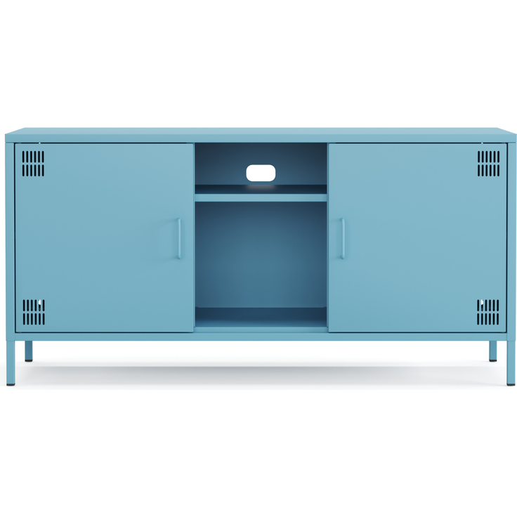 Metall Möbel Pera3, TV-Schrank 3 Regale - 130,5 x 40 x 64,5 cm Blau – Bild 5