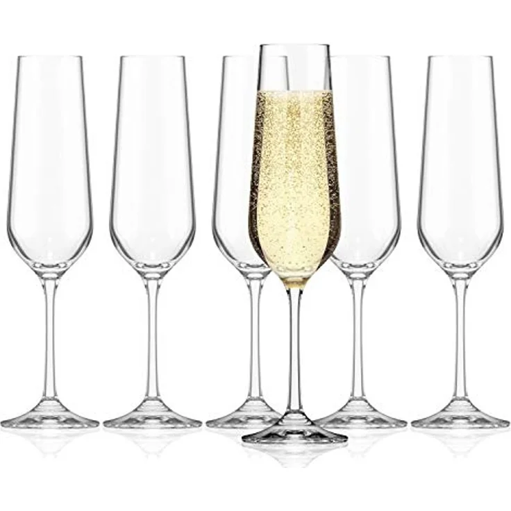 SAHM Sektglas Sektgläser Set 6 teilig - 200ml Sektglas oder Sektkelche, Edles Glas, 100% recyclebar – Bild 1
