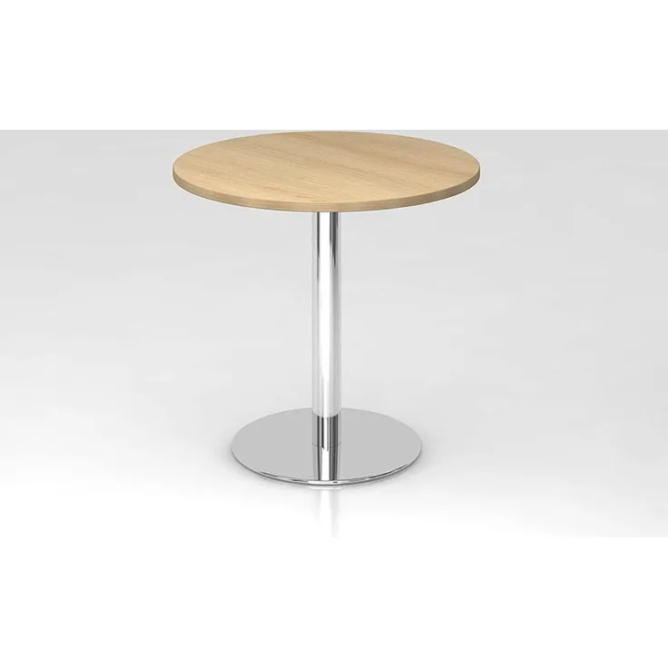 Besprechungstisch STF08 80cm Ø rund Eiche Gestellfarbe: Chrom