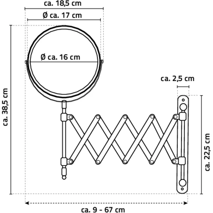Ridder Kosmetikspiegel Jannin, 2-fach Vergrösserung – Bild 4