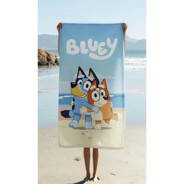 Bluey Strand Badetuch Strandtuch Duschtuch 70 x 140 cm 100% Baumwolle – Bild 2