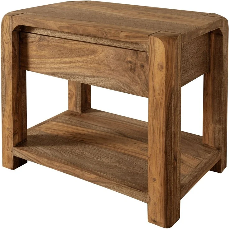 Nachttisch Sheesham 60x40x50 braun geölt BUENO #005 – Bild 1