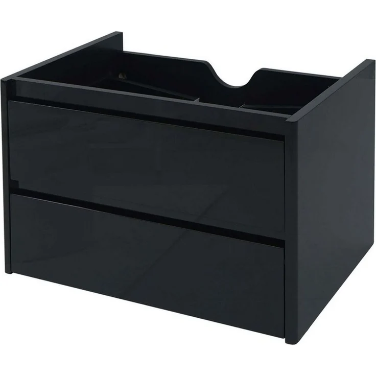 MCW Waschbeckenunterschrank MCW-B19-WU (1-St) Hochglanz-Optik, Soft-Close-System, 2 Schubladen, Zur Wandmontage – Bild 1