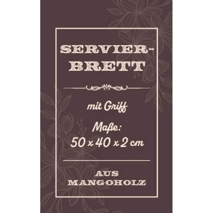 BURI Servierbrettchen Tablett Rund Holz Griff Schneiden Küchen Kochen Speisen
