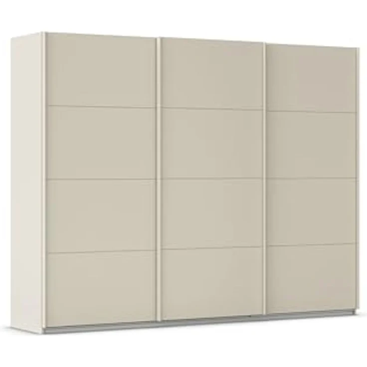 Rauch Möbel Kulmbach, Kleiderschrank mit Schwebetüren für Schlafzimmer, Kinderzimmer, Garderobe, Flur, 3-türig, mit Soft-Close-Funktion, Zubehör Premium, Farbe Beige, Breite 271 cm – Bild 1