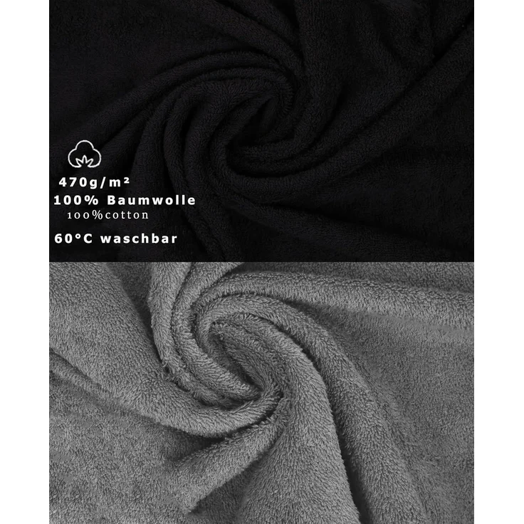 Betz Waschhandschuh 10 Stück Premium 16x21 cm Farbe anthrazit und schwarz, (10-St) – Bild 3