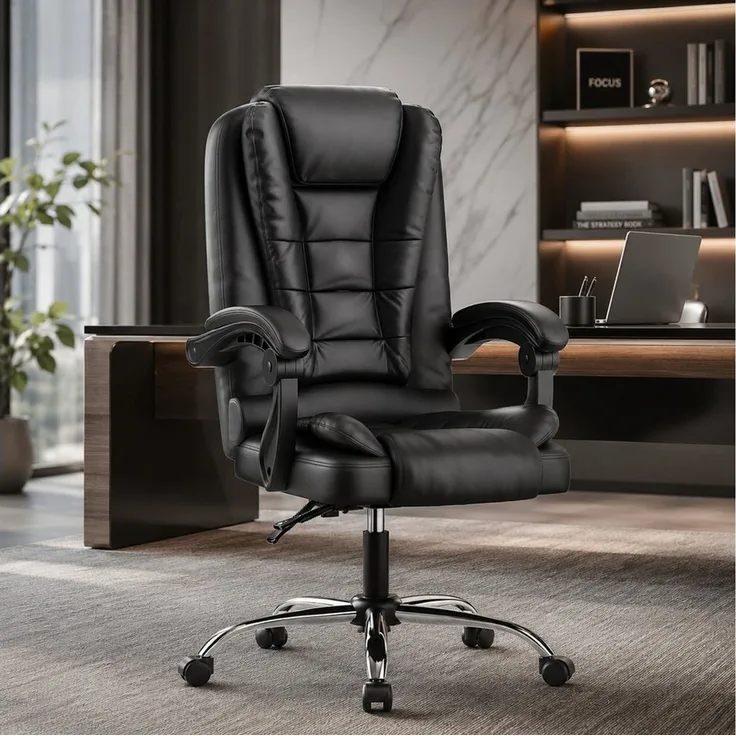 ZAISZE Chefsessel Bürostuhl, Ergonomischer Bürostuhl, Stoff Schreibtischstuhl (Hohe Rückenlehne Ergonomische Liege mit Kippfunktion 360° Drehbarer Schreibtischstuhl, Gaming Stuhl mit dickem Kissen), Chefsessel Drehstuhl, Höhenverstellbar für Zuhause un...