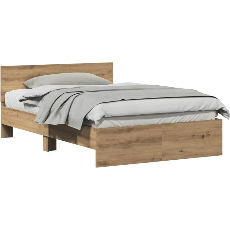 vidaXL Bettrahmen Artisan-Eiche 193 x 125 x 70 cm Holzwerkstoff 3376061 – Bild 2